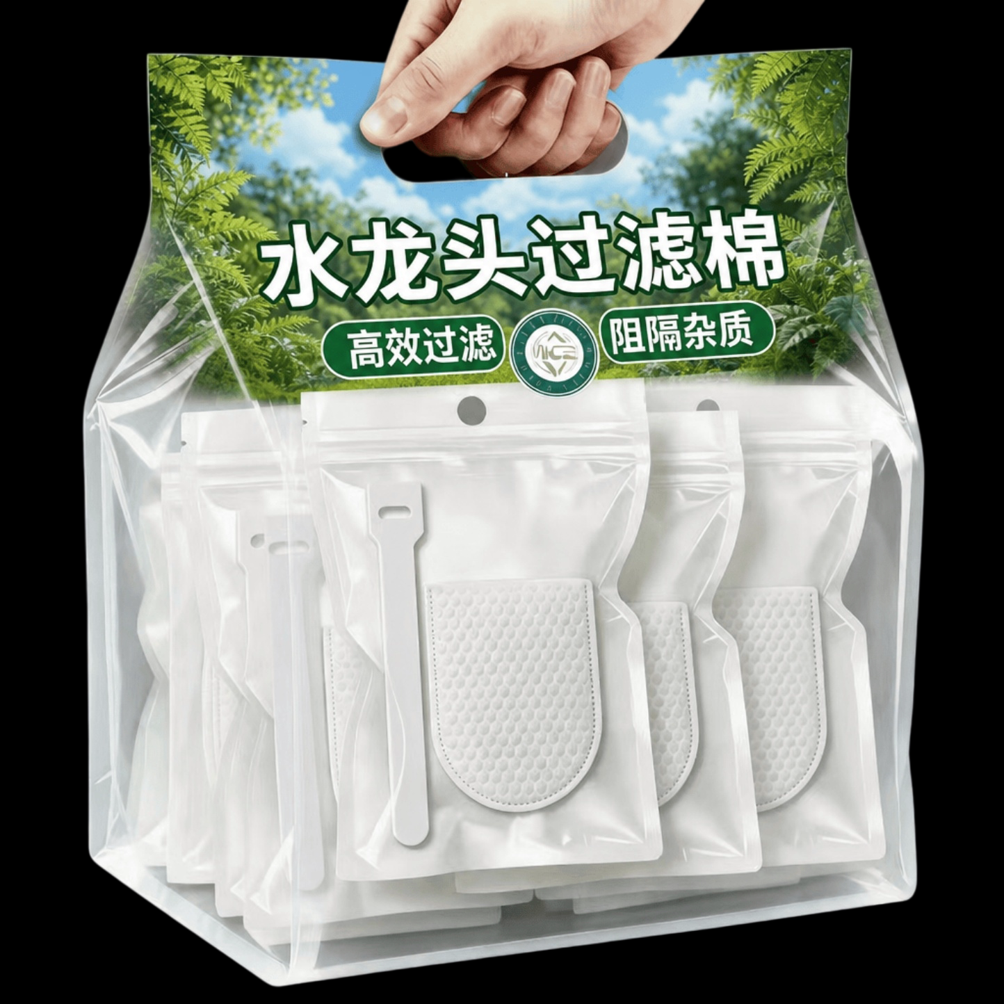 净水过滤器水龙头过滤棉厨房自来水净化泥沙铁锈水垢虫卵杂质棉芯