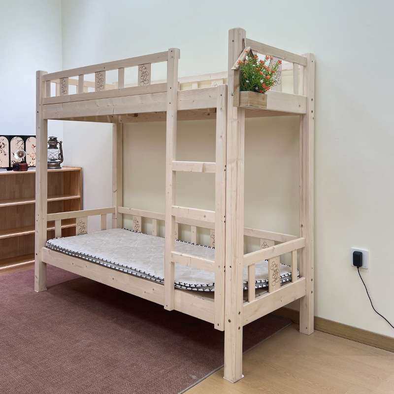 幼儿园床午睡床实木午休床儿童高低床托管班小学生上下铺双层床