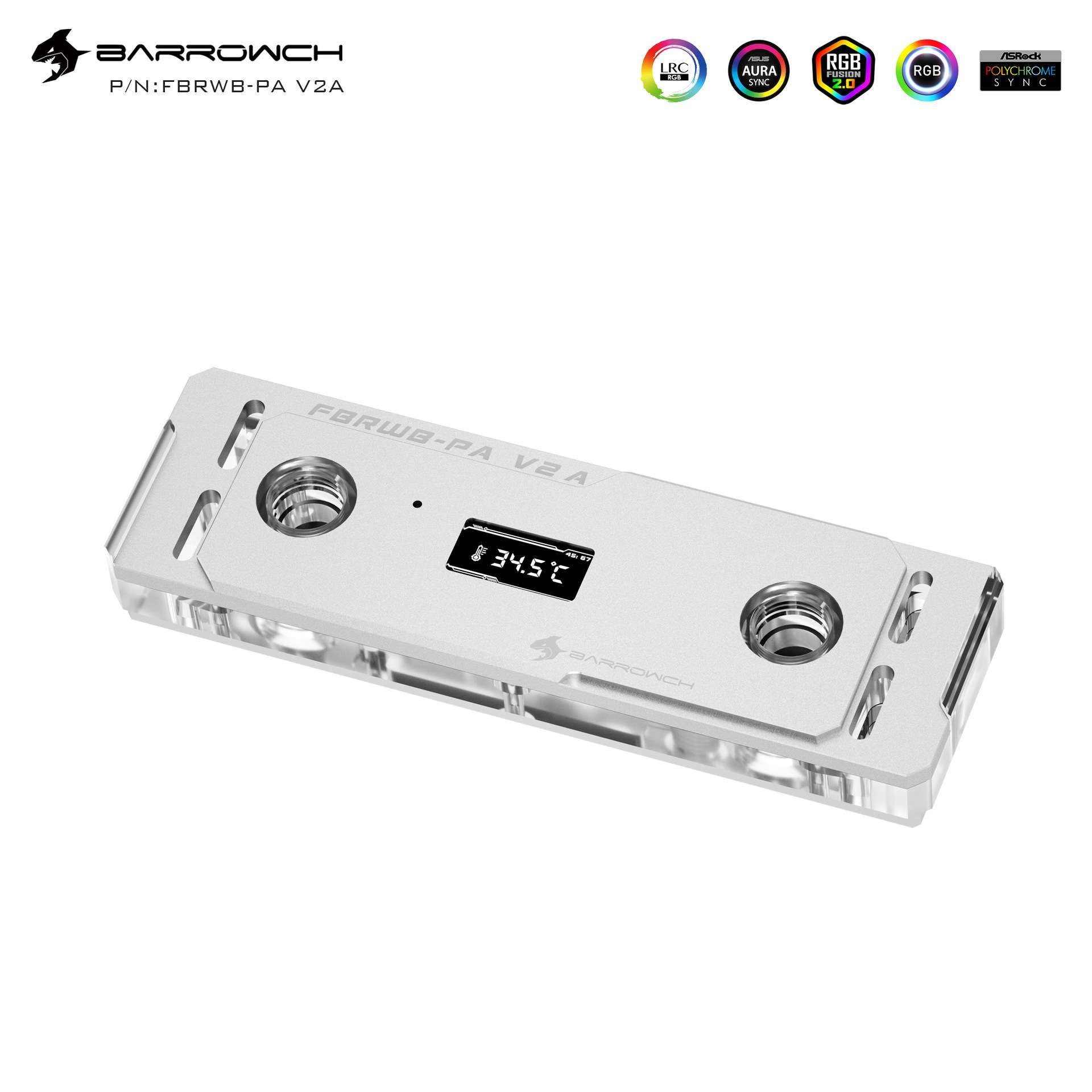 Barrowch TFT数显 内存水冷头套装 双通道内存冷头 FBRWB-PA V2A