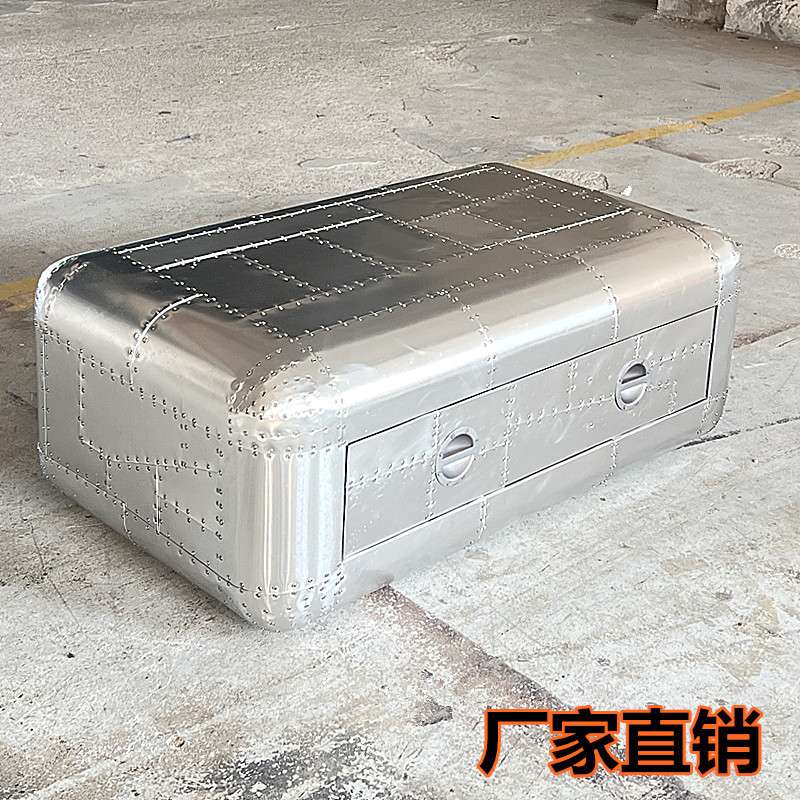 美式工业风设计师家具 hercules coffee table铝皮咖啡桌loft茶几