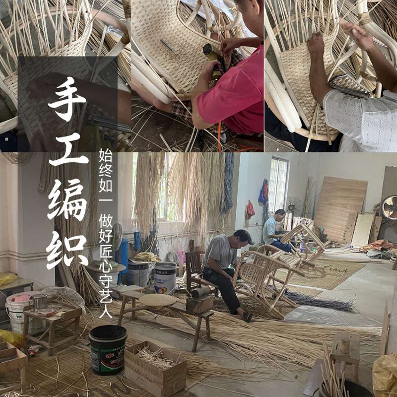 真藤椅三件套阳台休闲茶几小桌椅组合靠窗单人靠背旋转滕椅子家用