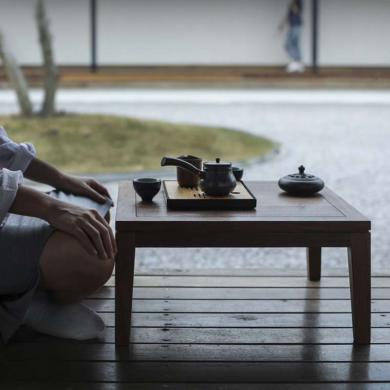 日式小茶几休闲飘窗桌禅意茶台榻榻米白蜡木松木新中式纯实木茶台