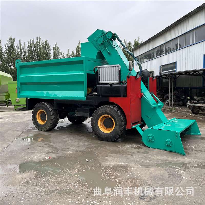 490型牧场除粪车四轮圈舍牛羊铲粪机液压自卸牛场清理设备