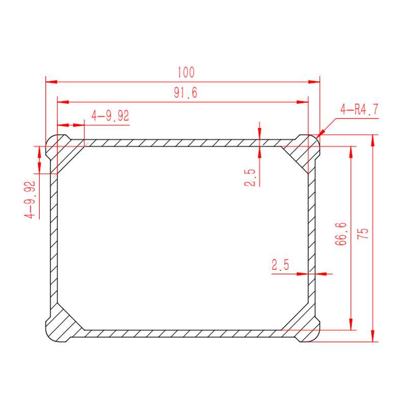 永锢100*75铝合金电源控制器壳体L01防水仪表铝盒子铝型材pcb外壳