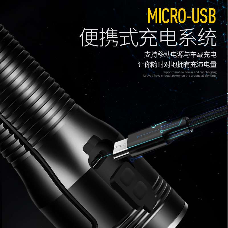 厂家 新款朗明纳斯383型迷你户外露营家用防水强光照明手电筒