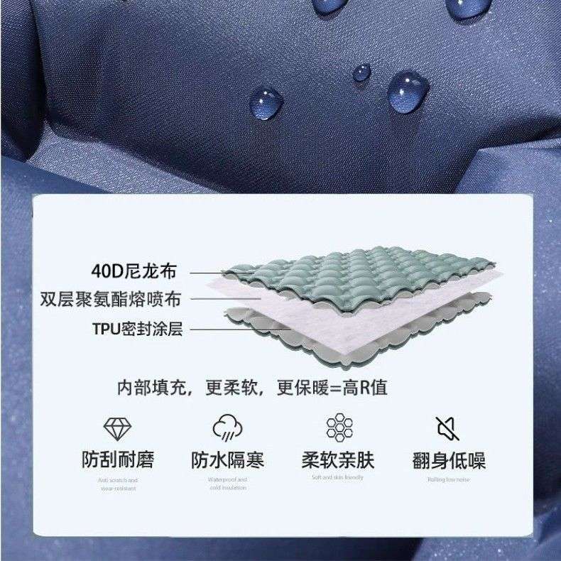 R3户外露营充气睡垫单人气垫野营便携式过夜保暖防寒徒步充气床垫