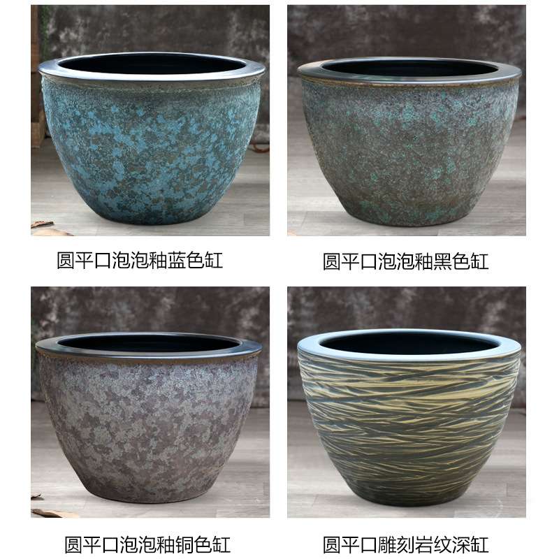 大缸特大号老式鱼缸裸缸大型陶瓷大水缸家用储水用庭院景德镇客厅