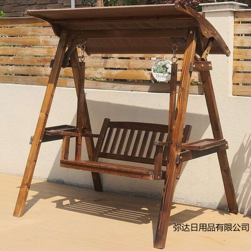 实木秋千户外庭院家用荡秋千吊椅阳台院子秋千防腐木秋千双人摇椅