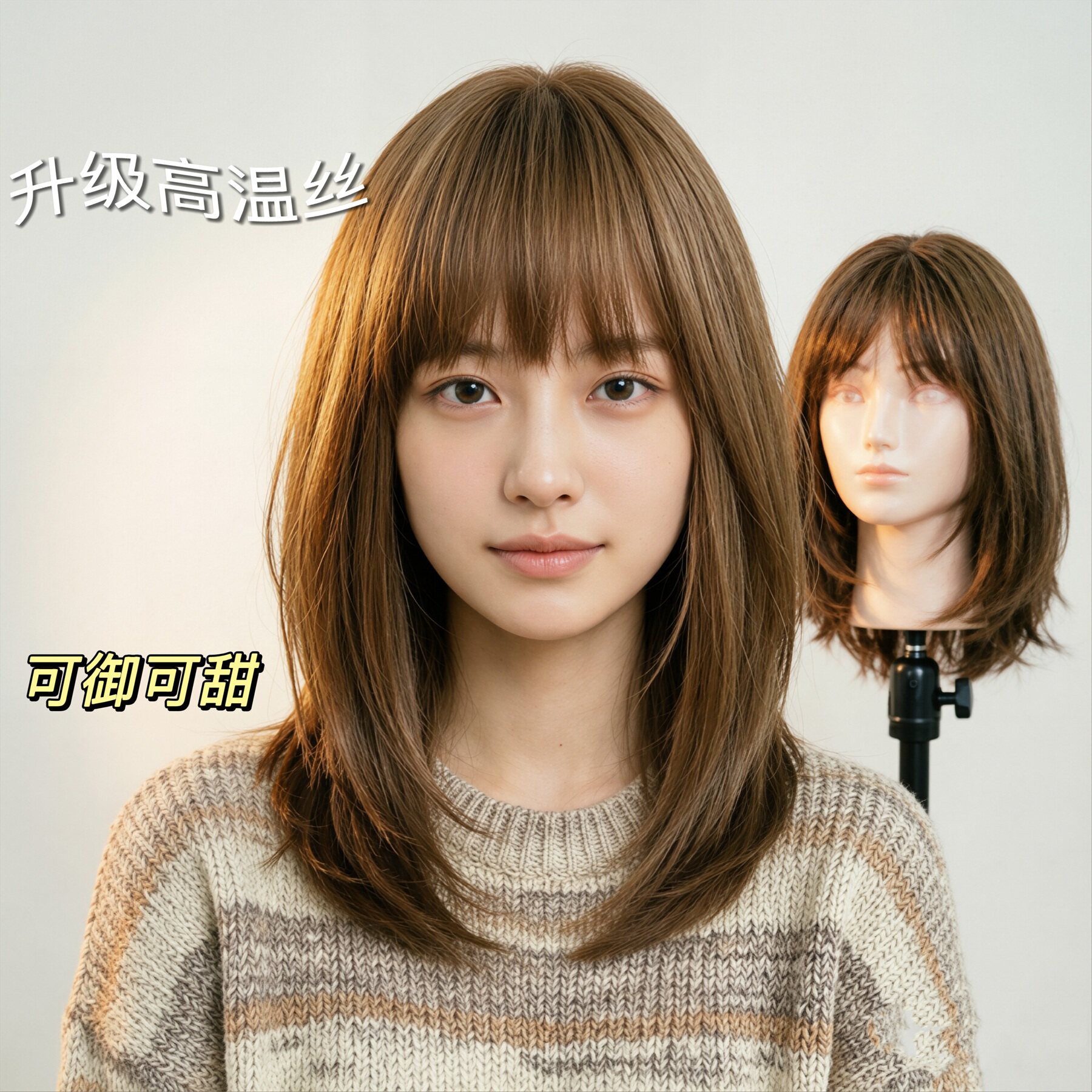 【拒绝假亮】哑光丝自然逼真高仿真长发甜美氛围感日常通勤百搭