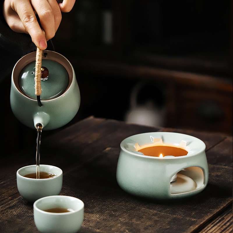 中式温茶台陶瓷家用泡茶器温茶器蜡烛加热保温茶炉煮茶炉
