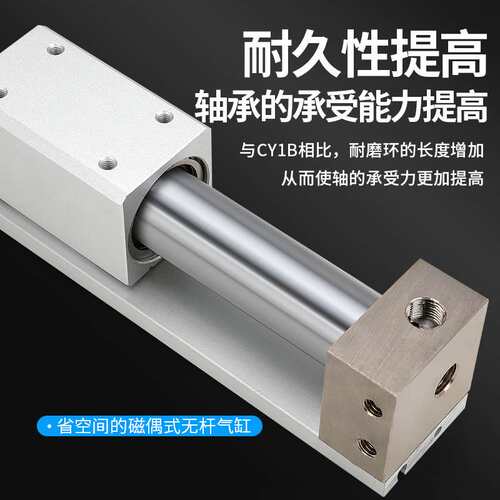 SMC型磁藕式无杆气缸滑台汽缸CY3R15气动25/32-100/200/300长行程
