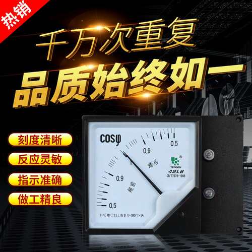 天正电气 42L6-S指针式三相功率因数频率表功率表COS380V COS100V