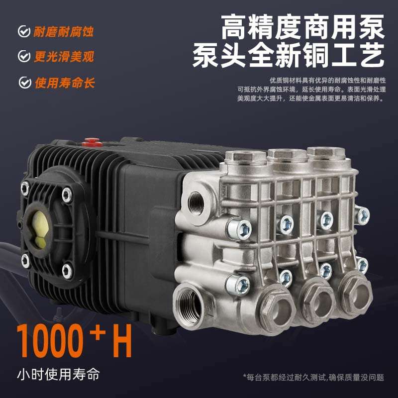 锐智洁超高压清洗机外轴泵头洗车机管道疏通高压泵纯铜陶瓷