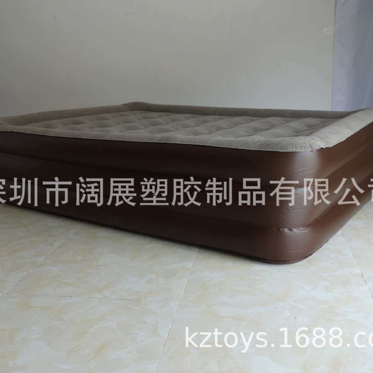 厂家现货加厚PVC植绒充气双人床垫加高充气床垫充气植绒床垫