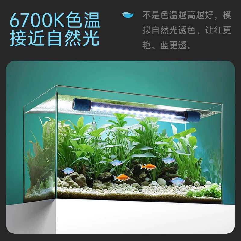 彻朗鱼缸灯led防水族箱水草灯龙鱼灯管鱼缸专用增艳防溅水潜水灯