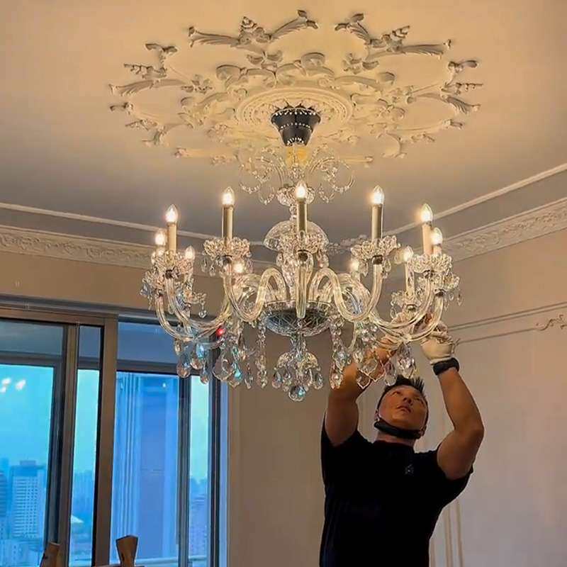 法式客厅吊灯创意个性艺术水晶灯卧室中古风灯具复古餐厅灯南洋风