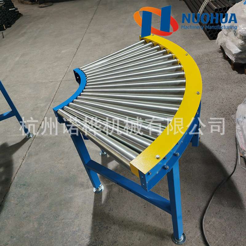 90度输送线有动力滚筒线双链轮滚筒转弯机物流接驳180度流水线