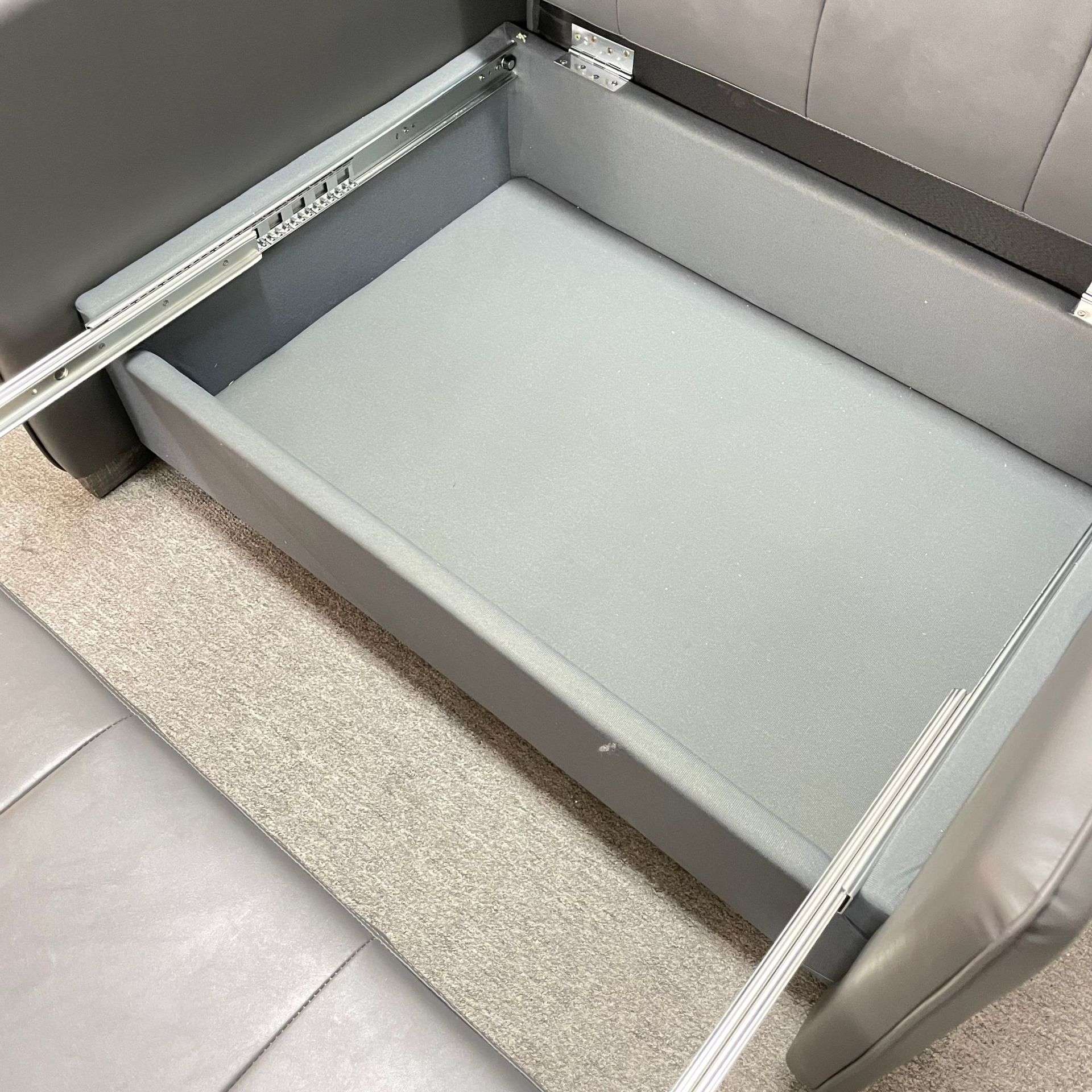 简约高扶手深灰色皮艺沙发适用小户型客厅卧室功能两用储物沙发床