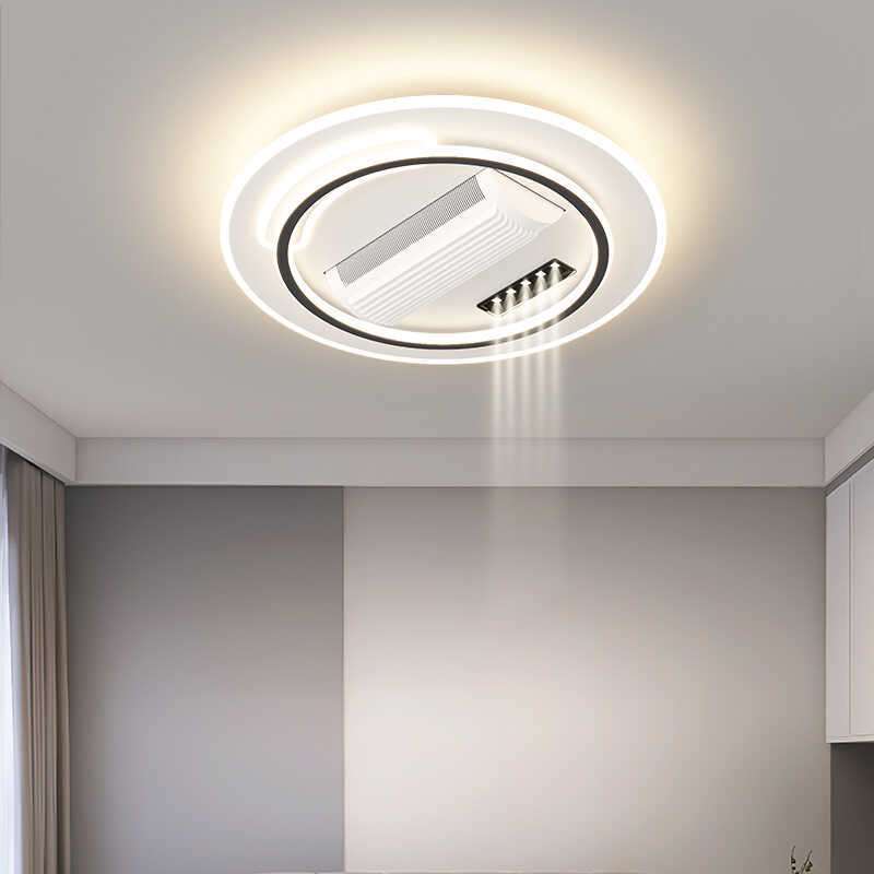 LED现代简约无叶风扇灯 2025新款卧室灯吸顶扇一体电扇家用客厅灯