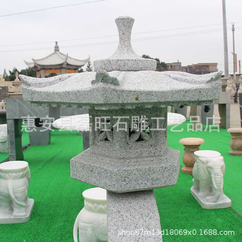 供应庭院石雕灯笼 寺院石刻禅灯 仿古落地庭院宫灯台太阳能石灯笼