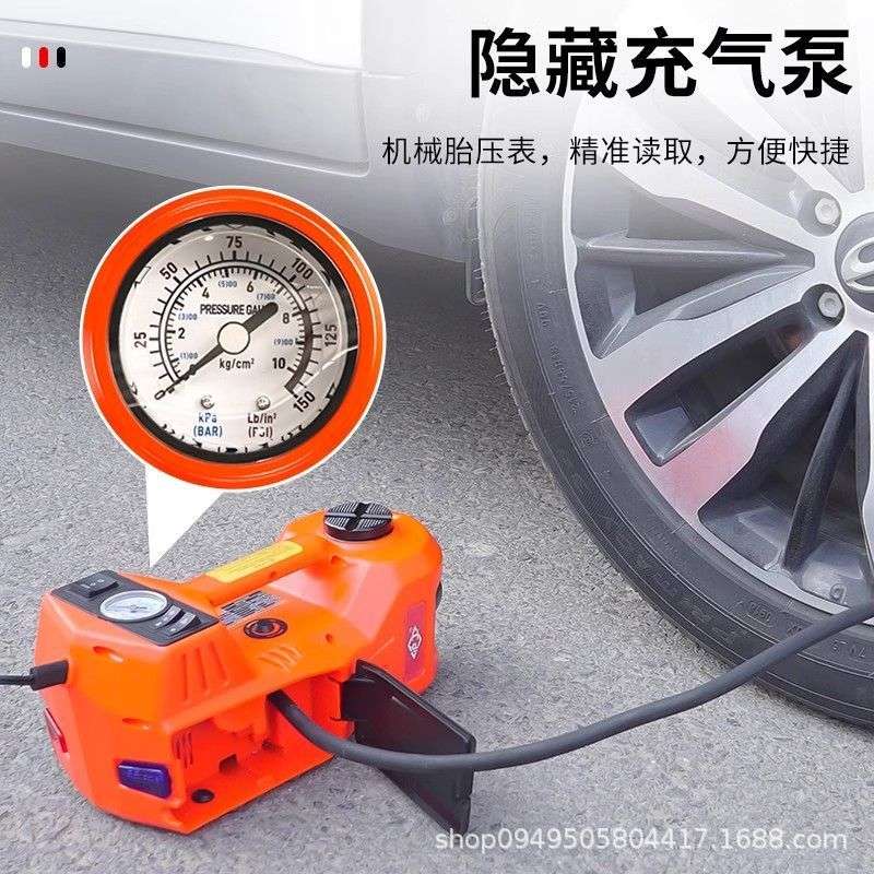 12V车载电动液压千斤顶越野版充气泵三合一换胎工具神器重型