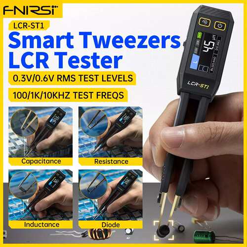 FNIRSI LCR-ST1 Mini Smart Tweezer LCR SMD ESR Tester Tools