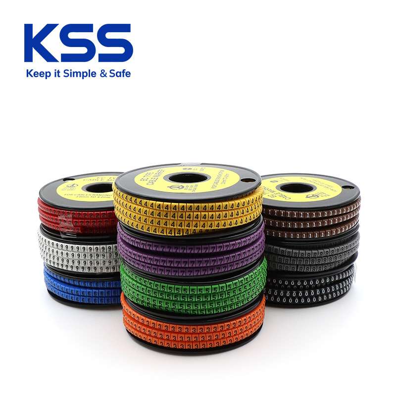 KSS彩色EC系列配线标志 线标 电线网线编号号码管 数字0-9全套KSS
