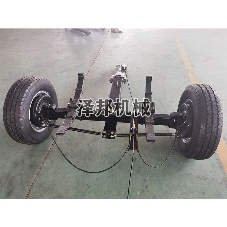 空压机四轮转向拖车前后带刹车 发电机组前后桥总成 移动拖车车桥