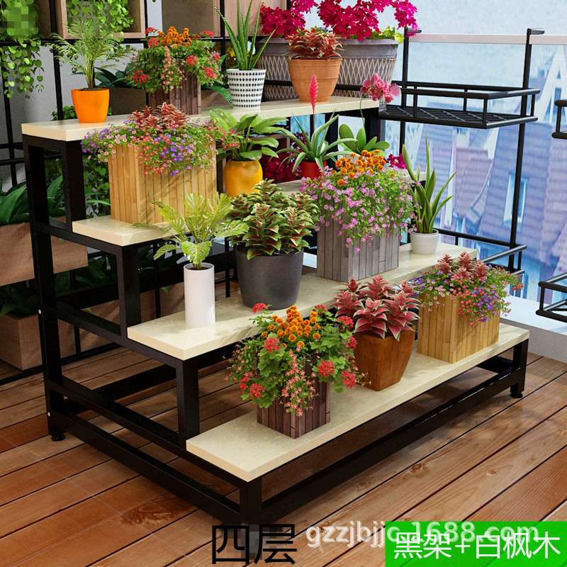 简约现代室内阳台花店花架梯形置物架多层鲜花展示架货架现代简约