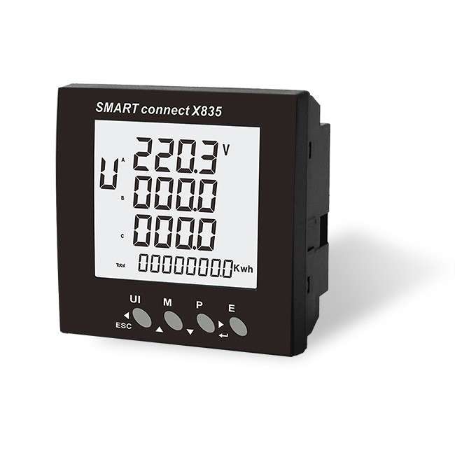 东鸿SMARTconnect X835多功能电表 1/5A互感器接入 插拔式接线