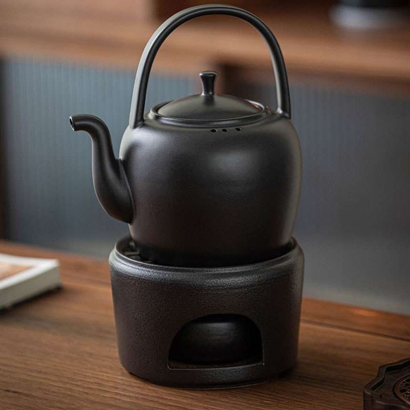 提梁盼山壶大容量陶瓷烧水壶家用耐高温泡茶壶围炉煮茶复古煮茶器