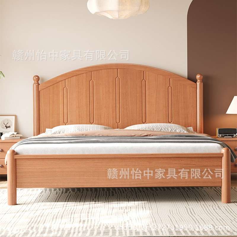 中古风实木床儿童床小户型1.2米原木双人1.8米侧开高箱储物箱体床