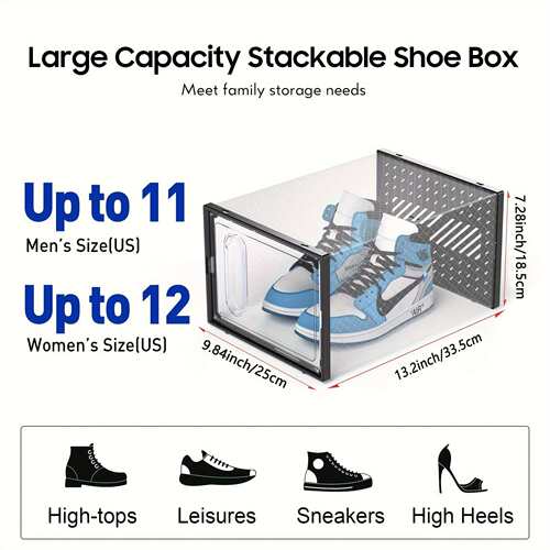 12pcs box +1pcs shoe shine cloth Transparent Shoe Cabinet