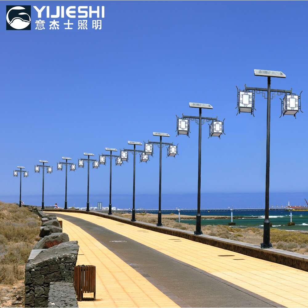 太阳能仿古庭院灯3米公园小区别墅园林景区中式庭院灯厂家直供