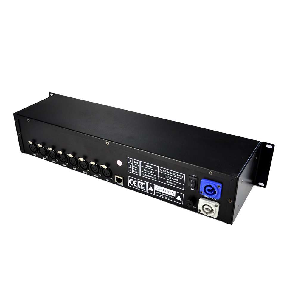 新款8路Art Net DMX512网络转化器4096通道老虎珍珠MA控台配套