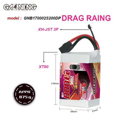 GNB高能17000mAh 2S 7.4V 200C Drag Racing RC Car Battery LiPo