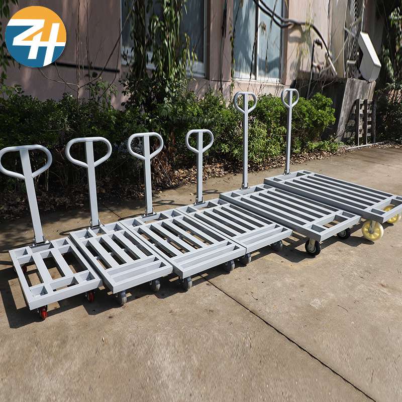 供应加厚折叠便携式手拉拉货车 家用拉杆行李拖货银方管平板推车