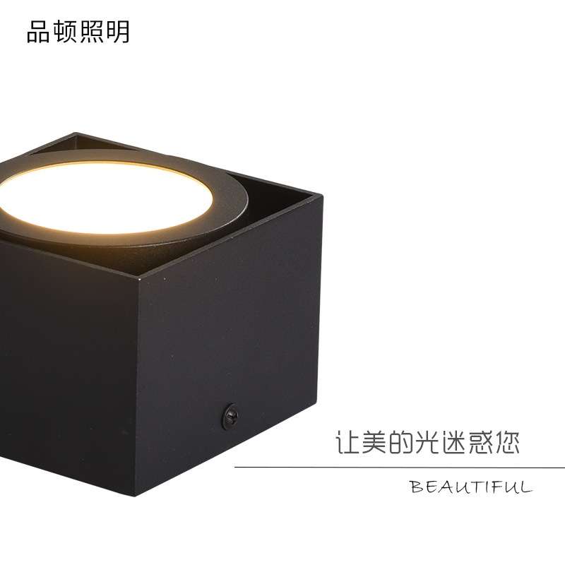 明装方型筒灯LED免开孔筒射灯10W吸顶天花灯无主灯家长筒轻奢风