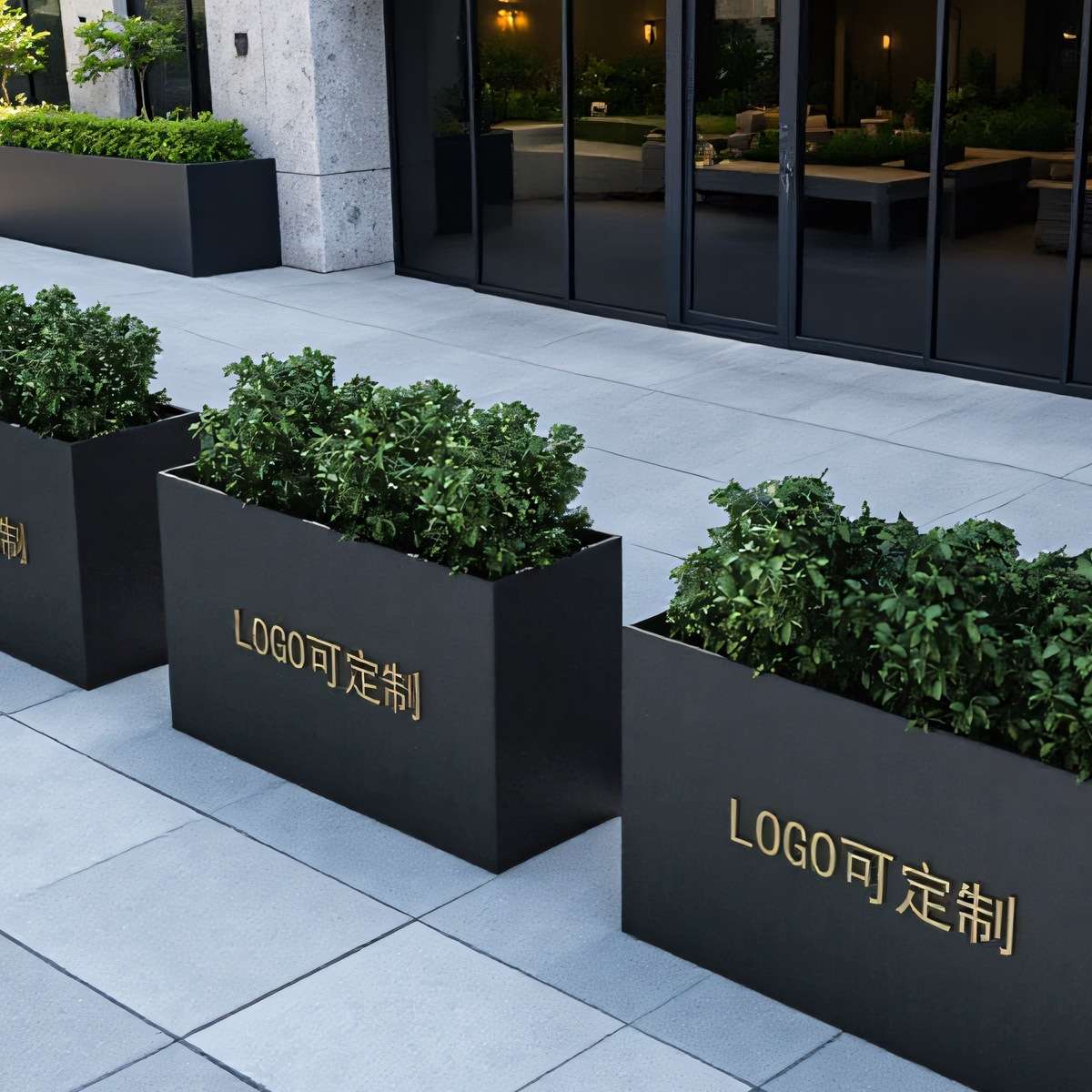 定 制户外围栏隔断不锈钢花箱成品铁艺金属阳台造景护栏露台花盆