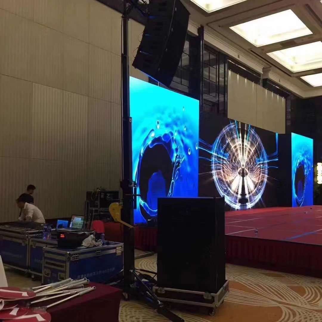 音响支架流动带轮子音箱架子手摇架吊旗悬挂杆支架展示架移动灯光