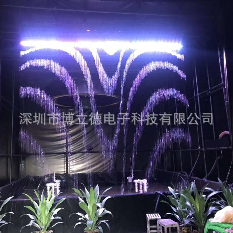 大型户外室内装饰数字水帘水幕水幕墙矩形圆形灯光图文并茂瀑布