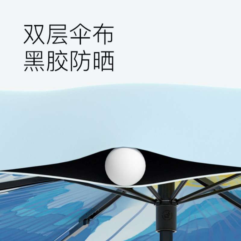 闲象女士三折手动折叠双层太阳伞遮阳防晒晴雨两用雨伞UPF50+大号图片
