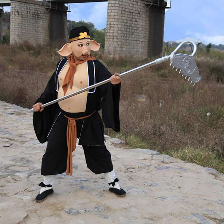 西游记cosplay猪八戒服装猪肚皮面具表演套装演出服 年会表演道具