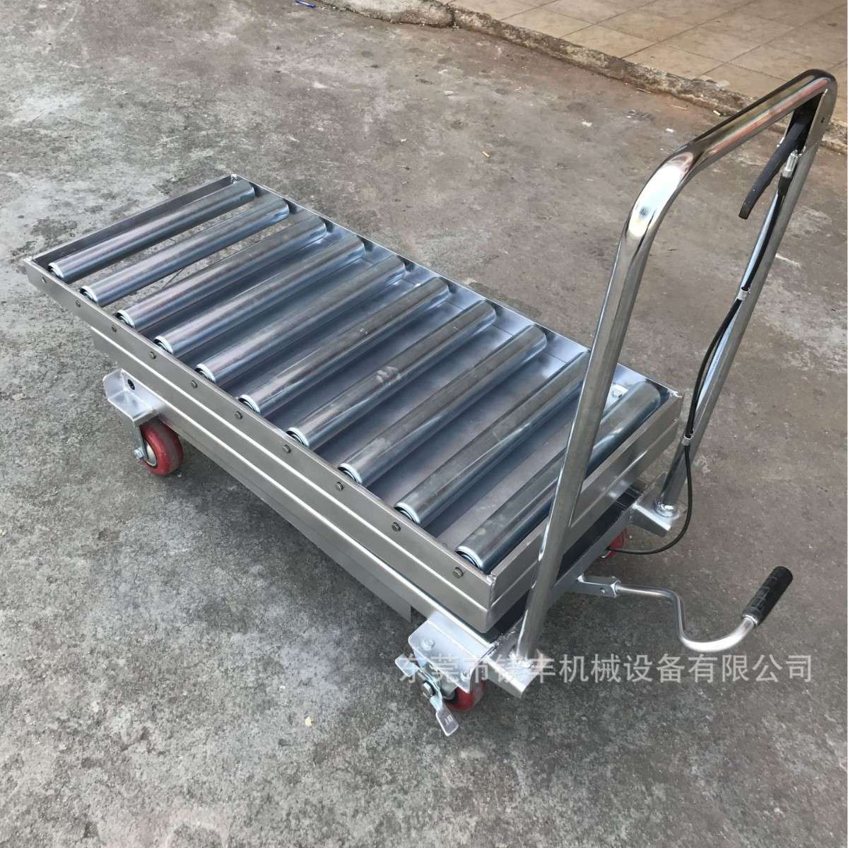 辊筒式平台车 上模液压升降推车 不锈钢/镀锌手动滚筒模具车