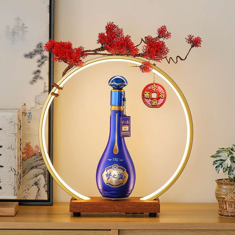 国潮led灯座旋转底座酒会创意酒水展示台家居桌面发光灯圈展示架
