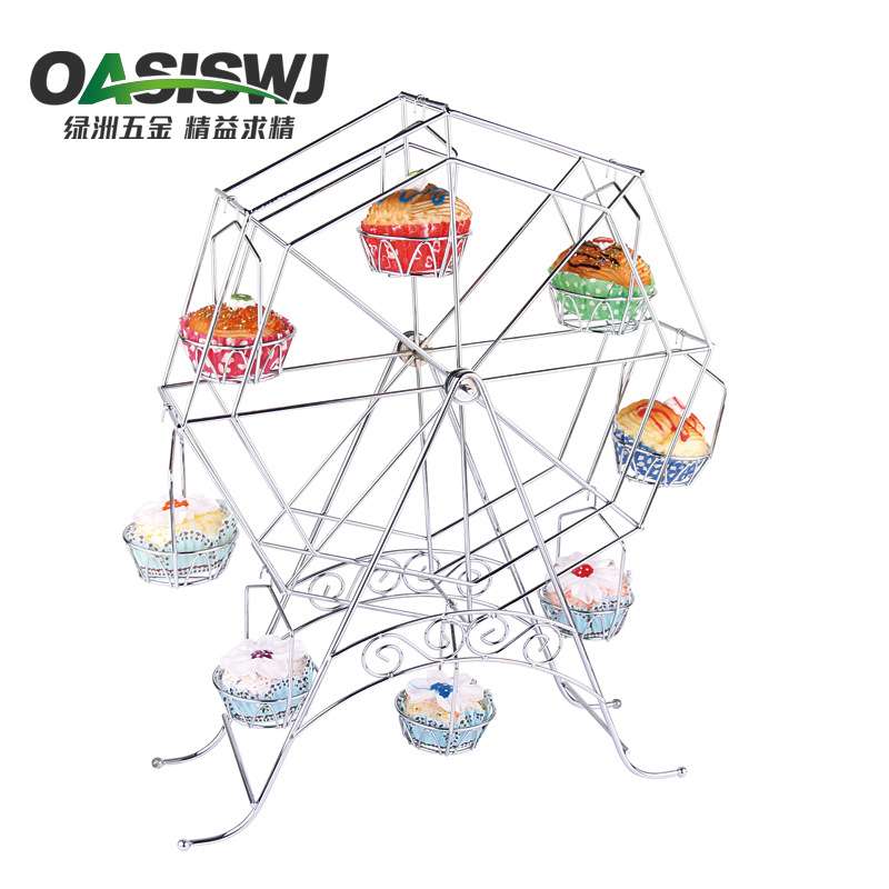 OASISWJ铁艺烘焙工具可旋转摩天轮甜点架下午茶餐具套装简约风