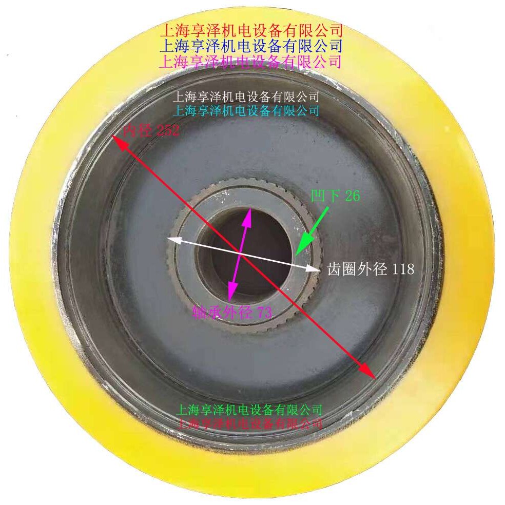 BT电动前移式堆高车前脚轮后轮子350*108聚氨酯实心轮胎橡皮轮子