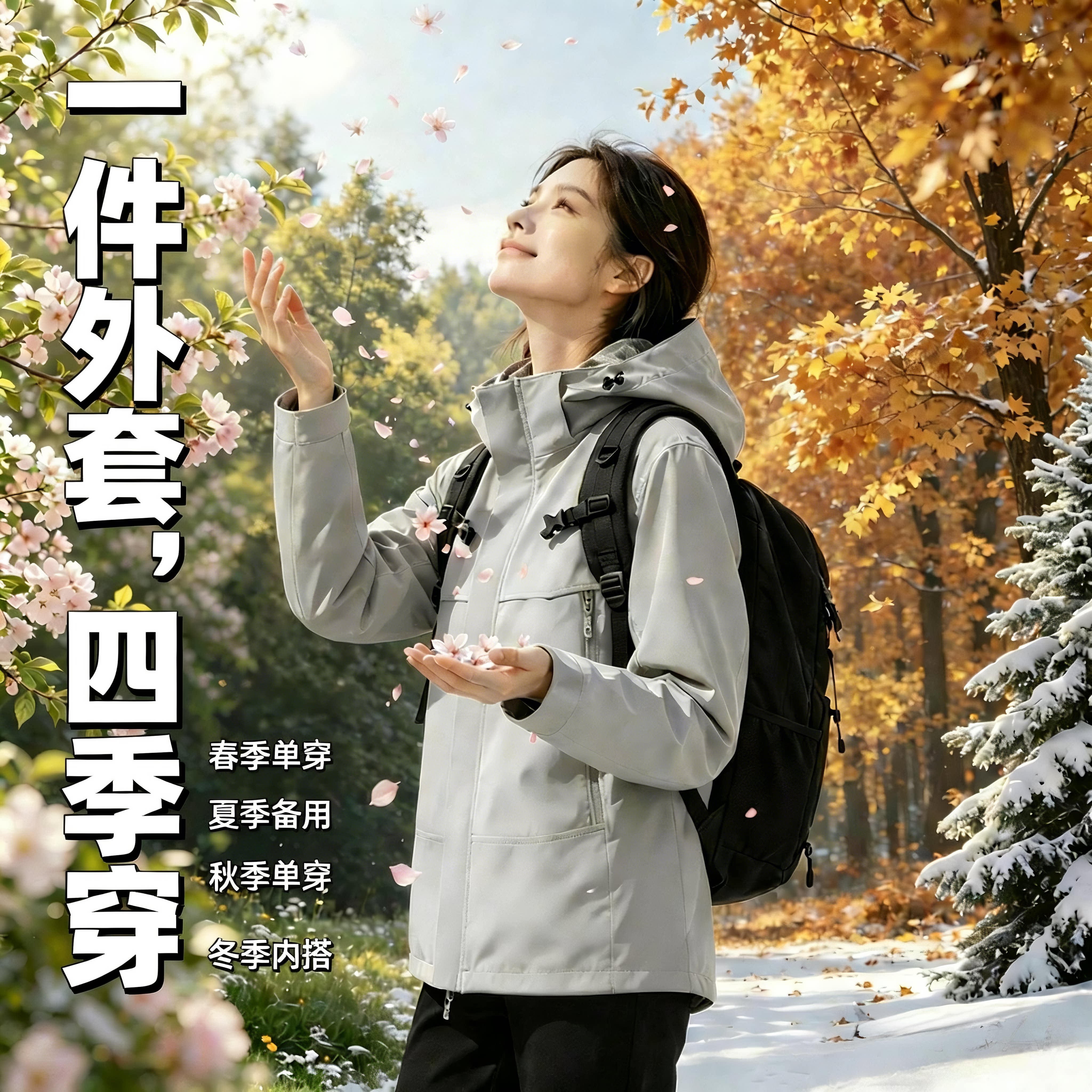 千人慧软壳冲锋衣男女情侣同款户外透气防水防风夹克登山保暖外套