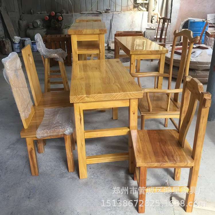 实木餐桌餐厅桌椅饭桌咖啡桌松木办公桌会议桌长桌长板凳子餐桌凳