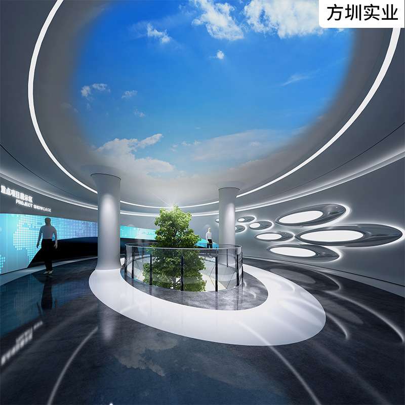 城市规划馆主题展馆工业区产业园玻璃钢造型柱室内空间打造项目展
